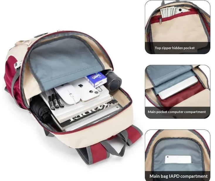 35-litre foldable hiking and cycling backpack in solid colour, ultra-light Oxford fabric, packable design