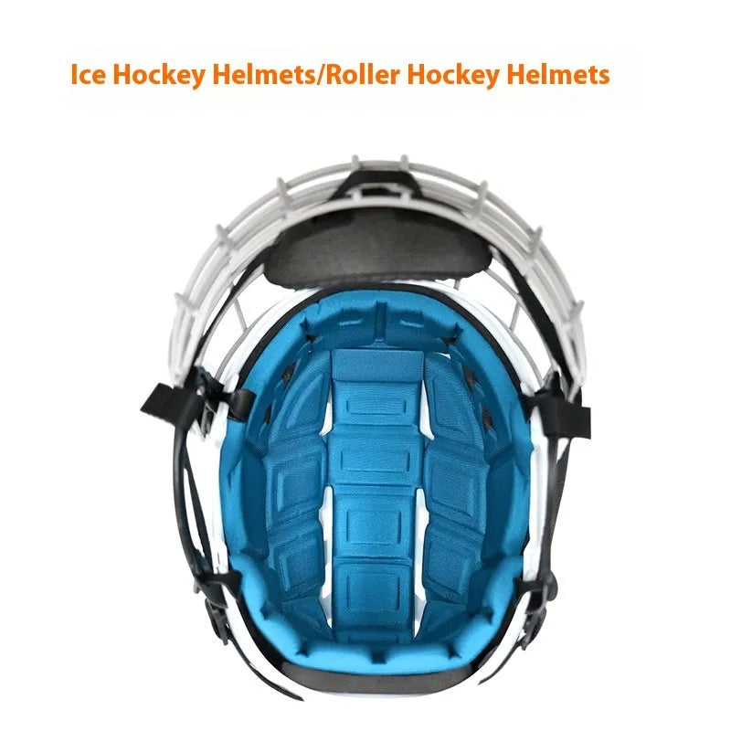 Ice hockey helmet with carbon steel face mask for multi-sport head protection