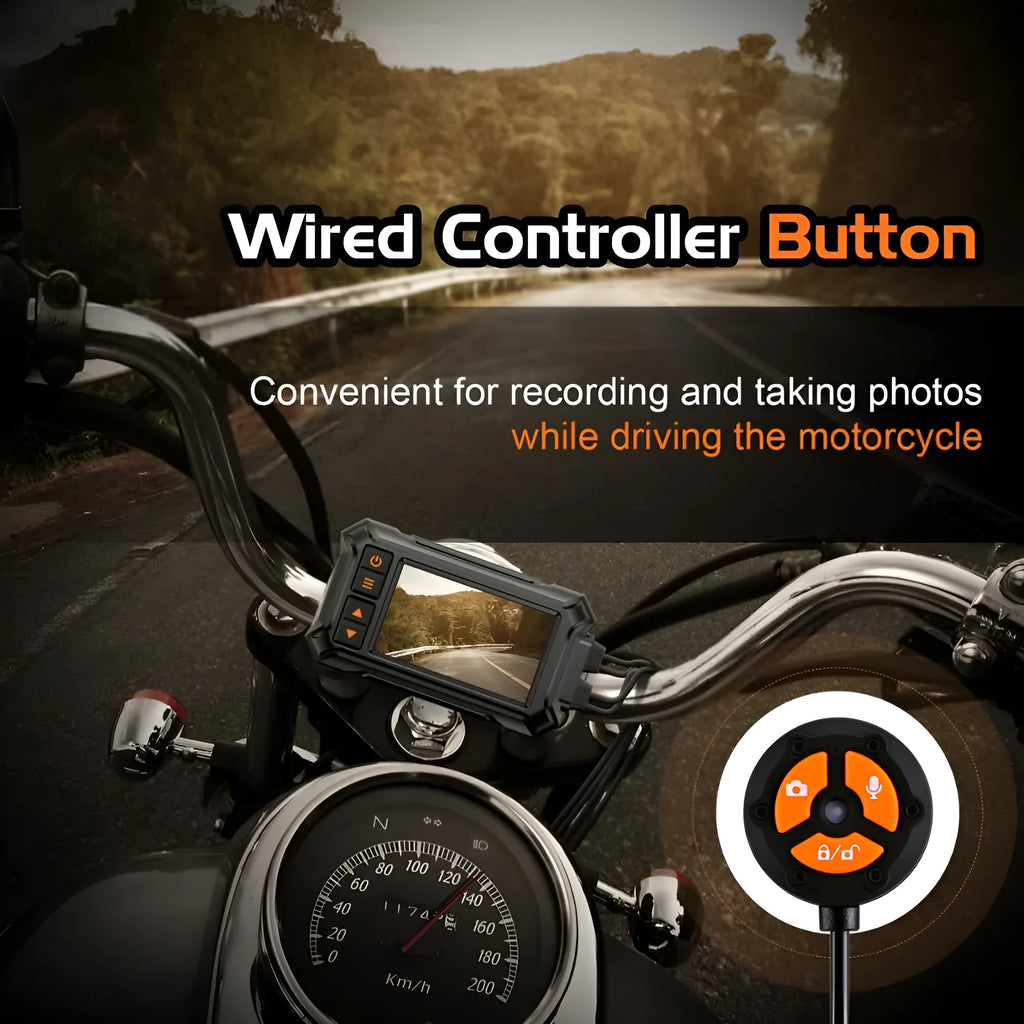 3 inch motorcycle dash cam with dual lenses and GPS module for front and rear recording