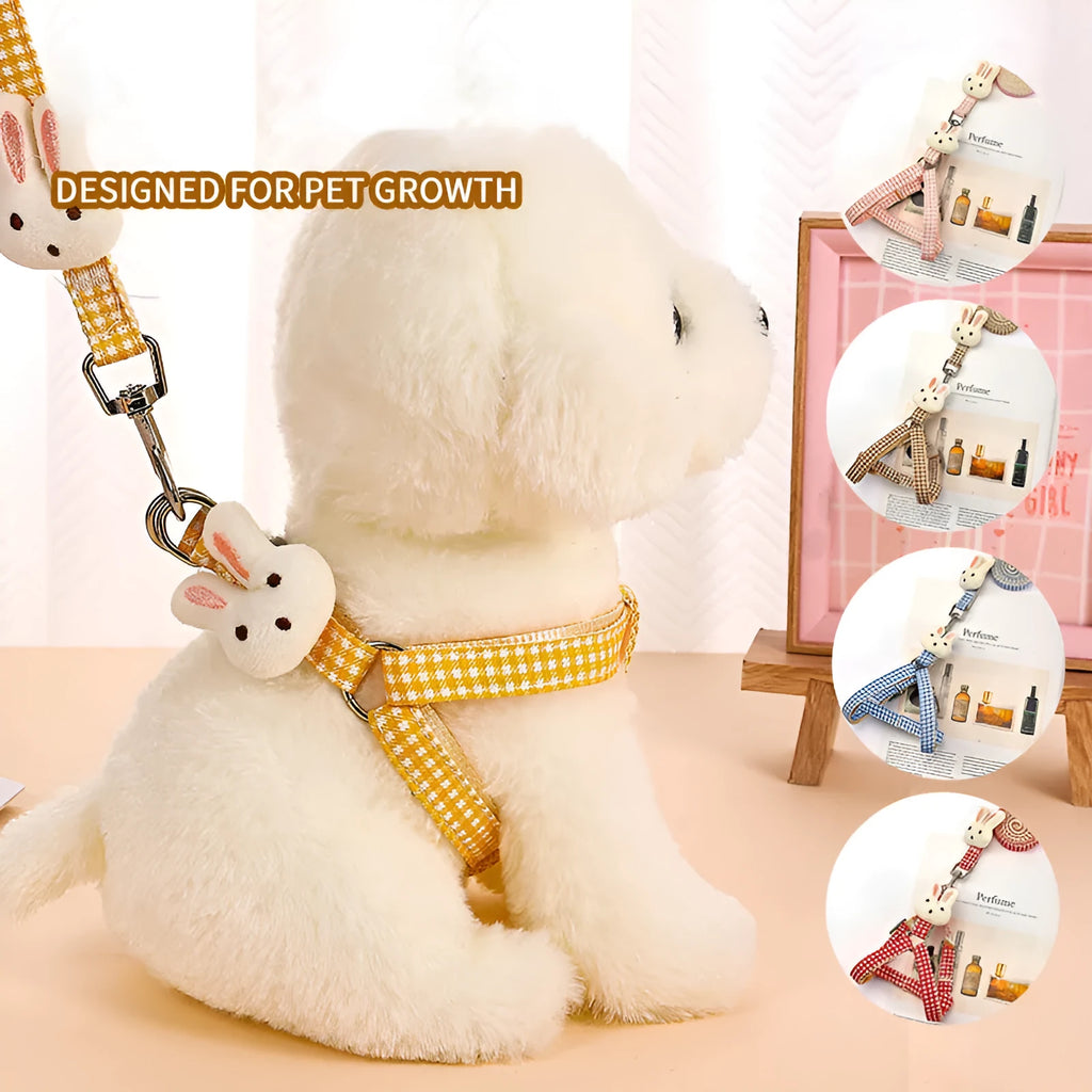 Small dog harness and leash set in multiple colours with quick release buckles