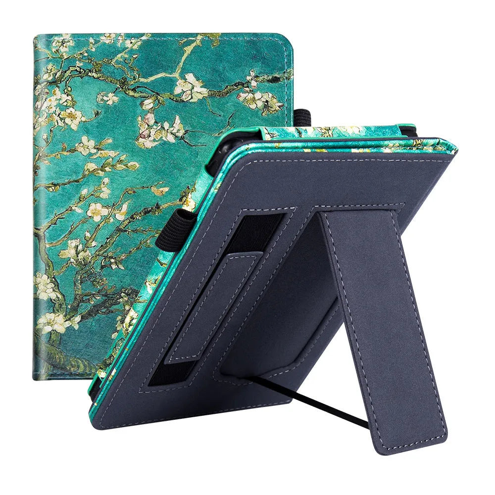 Kindle Paperwhite 5 leather case with integrated wrist strap bracket in multiple colour options