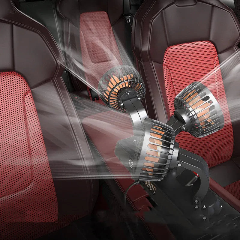 Automotive three head cooling fan with ABS construction for 12V and 24V vehicle systems