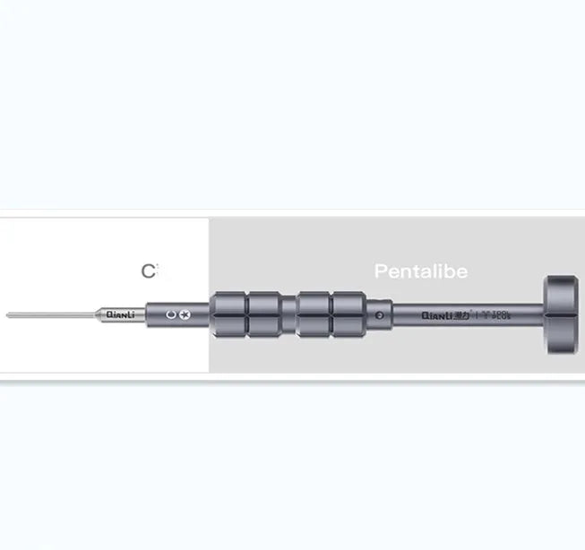 iPhone screwdriver set with grenade-shaped aluminium handle and multiple precision bits for mobile phone repair