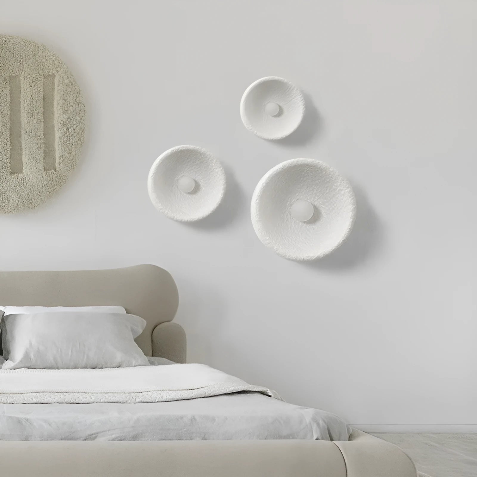 Japanese minimalist wall lamp with resin shade in 20cm, 26cm or 32cm diameter