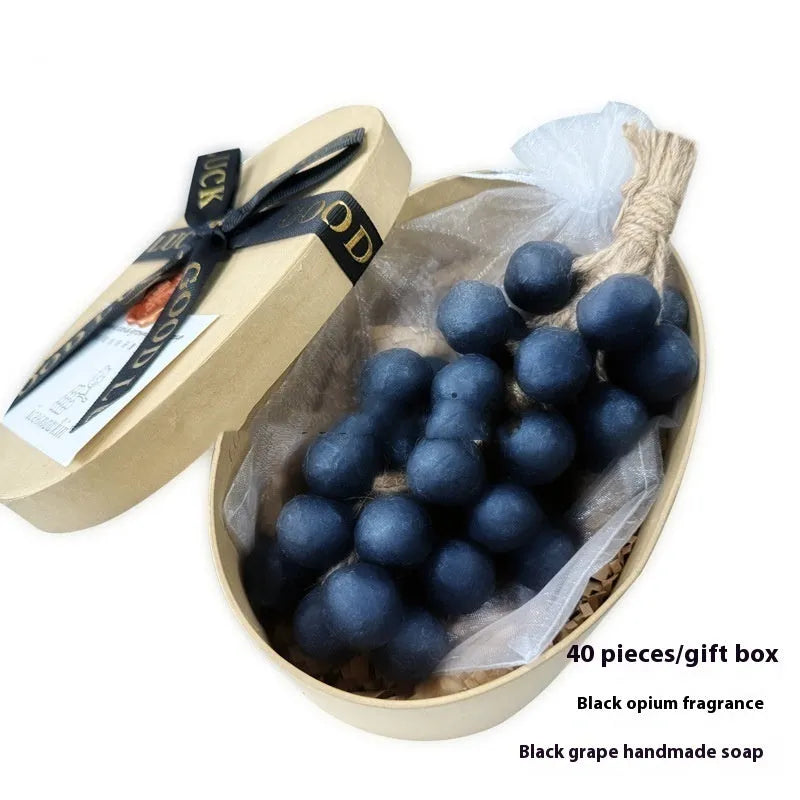 Handmade grape soap bars in four grape variants with 120g weight and multiple packaging options