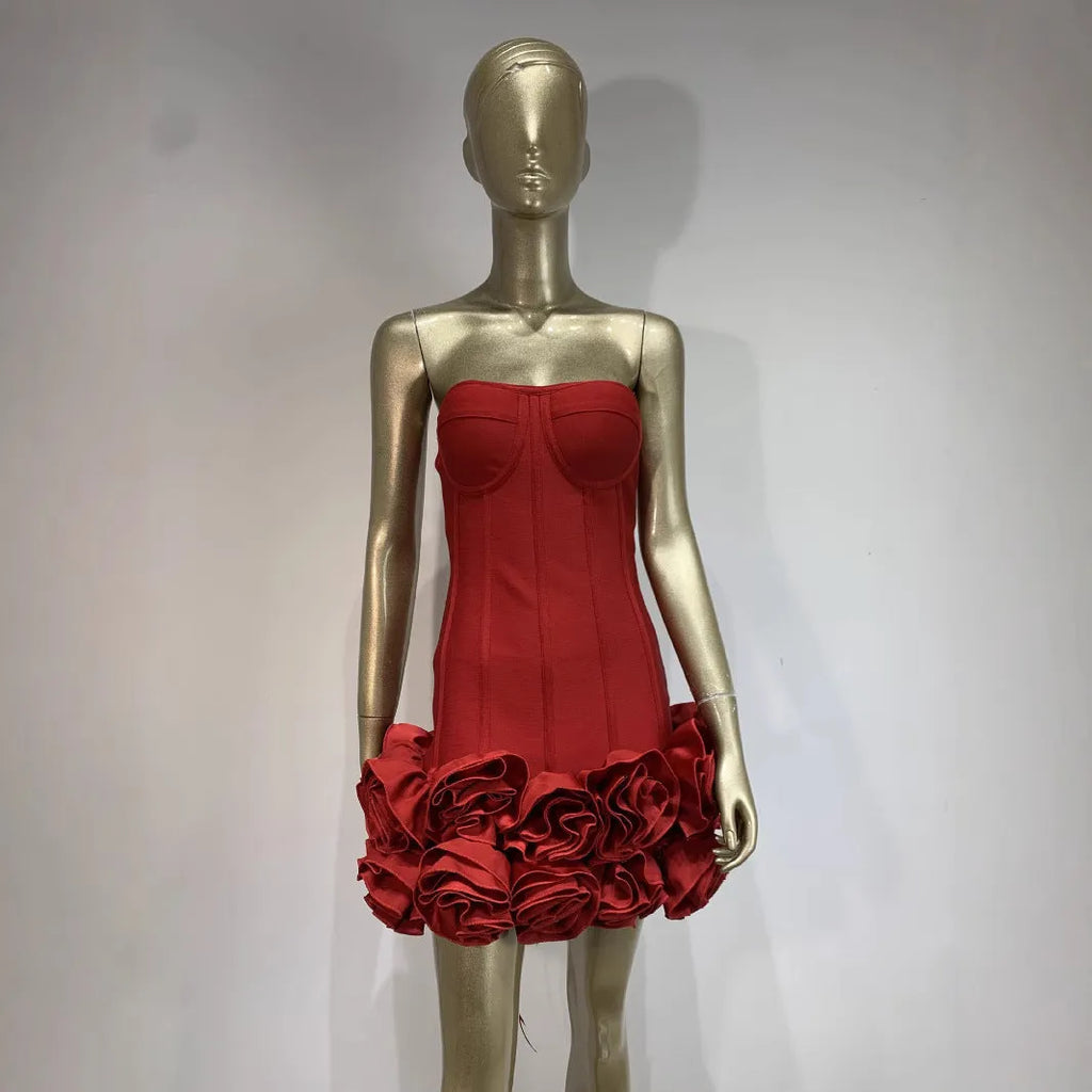 Women's solid colour urban style mid waist polyester dress on hanger