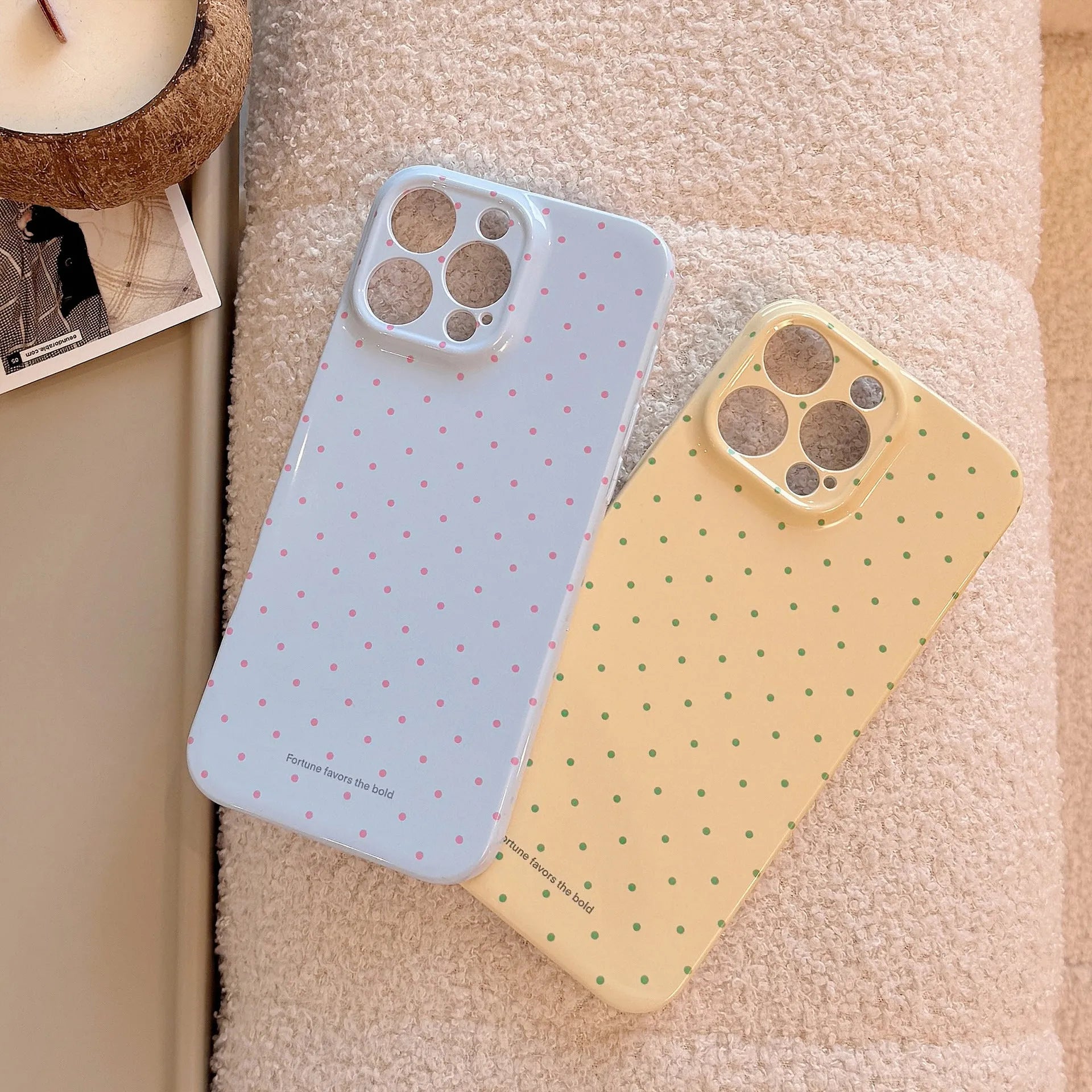 Soft TPU silicone phone case with wavelet dots in lemon yellow for iPhone 16 Pro Max