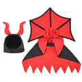 Black polyester Halloween vampire costume for pets with cloak and hat