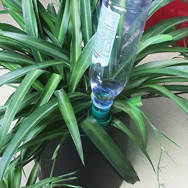 Green ceramic plant dripper for cola bottle automatic watering system