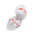Starman T8 Alien design Bluetooth wireless earbuds with charging case showing coloured LED lighting effects