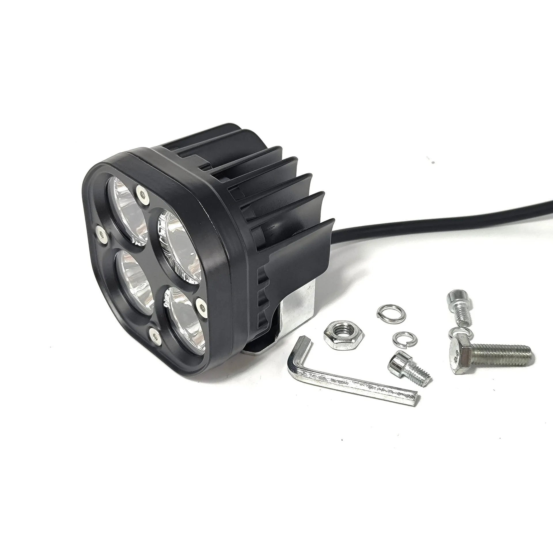 Four-leaf clover design motorcycle spotlight with aluminium base plate for vehicle modification
