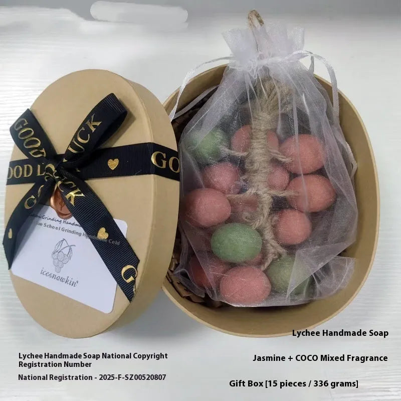 Handmade grape soap bars in four grape variants with 120g weight and multiple packaging options
