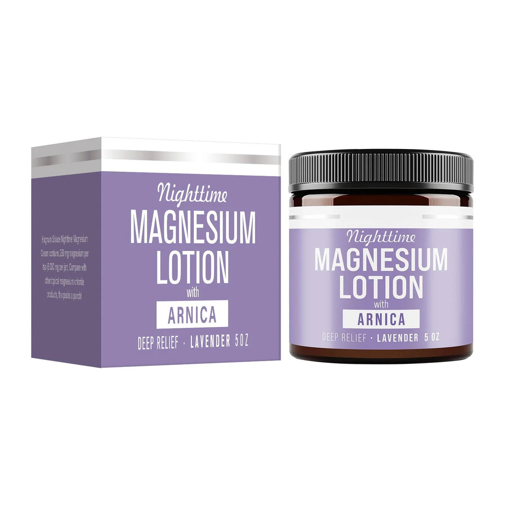 Jar of Magnesium Body Butter Cream 150ml with shea butter and grape seed oil ingredients