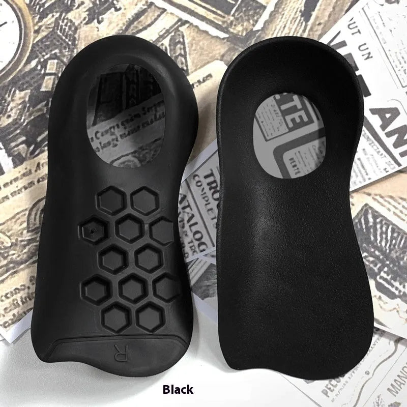 TPR arch support varus correction insoles in white, black, and skin colour for shoe sizes 35-45.