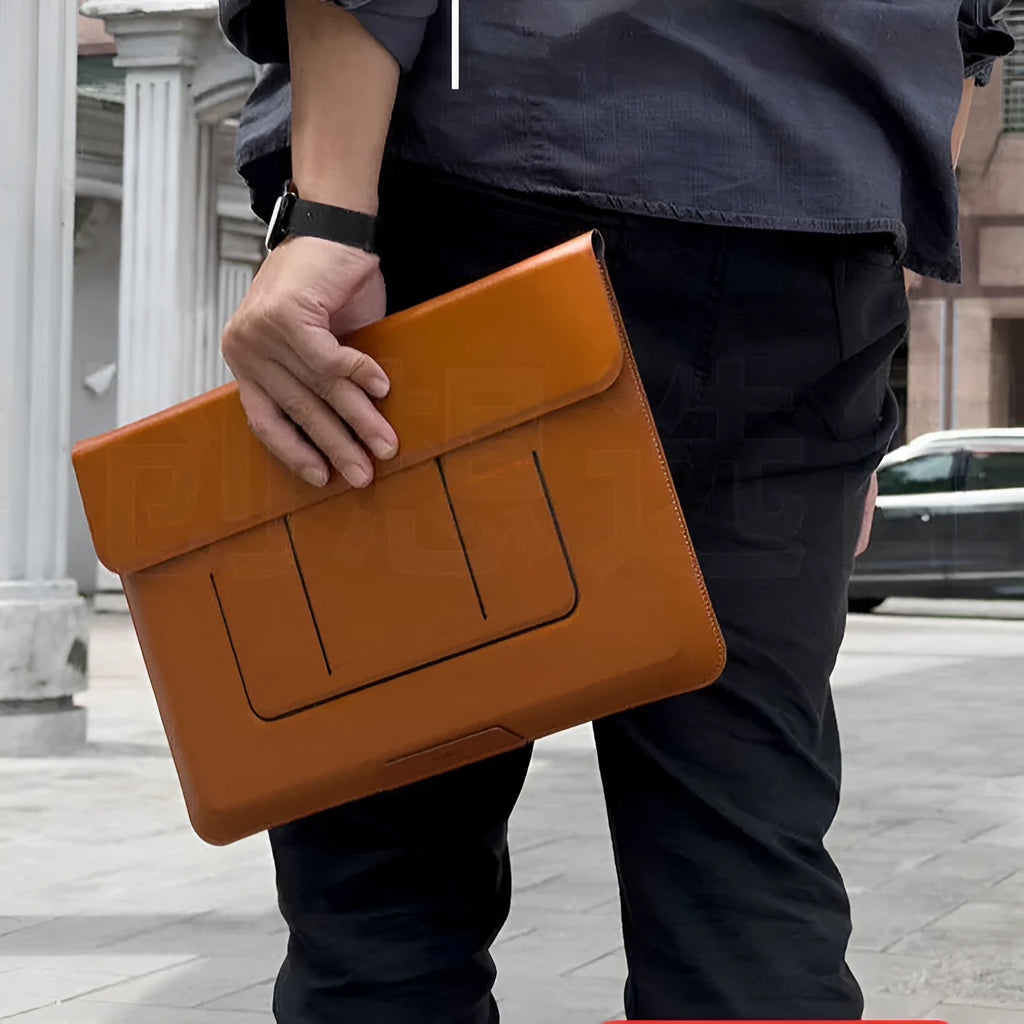 Integrated laptop bag holder with adjustable stand for a 13.3-inch notebook