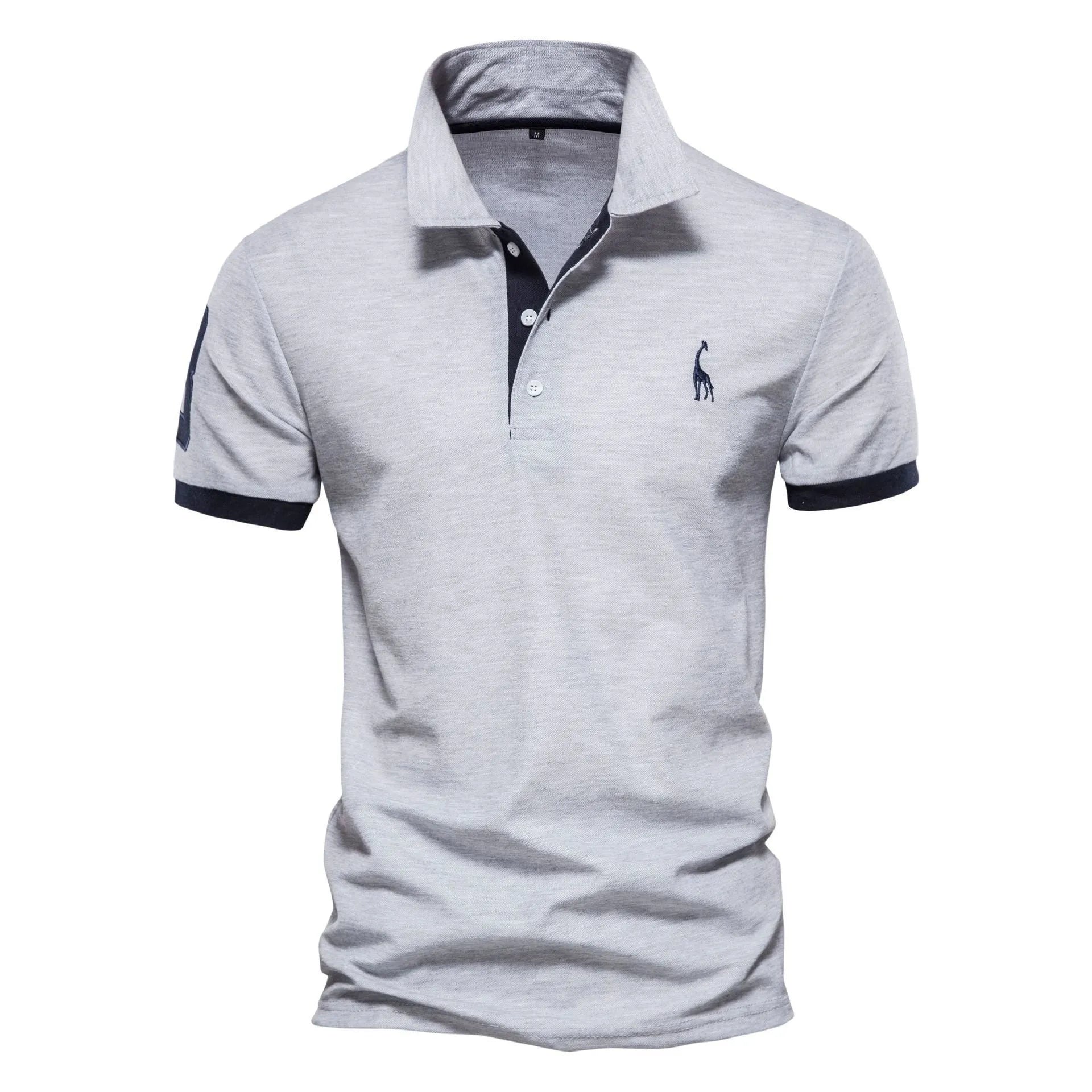 Men's slim fit short sleeve t-shirt with embroidered deer design on chest in multiple colour options