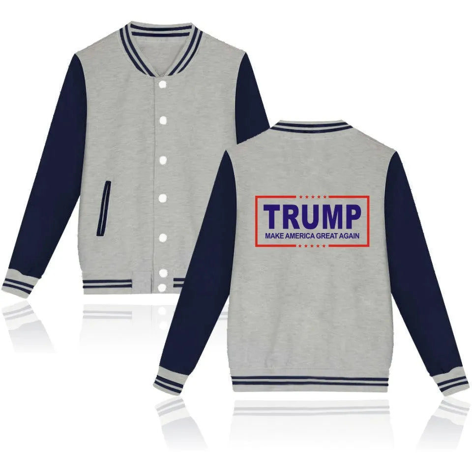 President Trump cotton sweater in Black, front view, available in sizes XS to 4XL