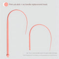 Simulated mouse tail cat teaser stick with flexible silicone tail and cat head design