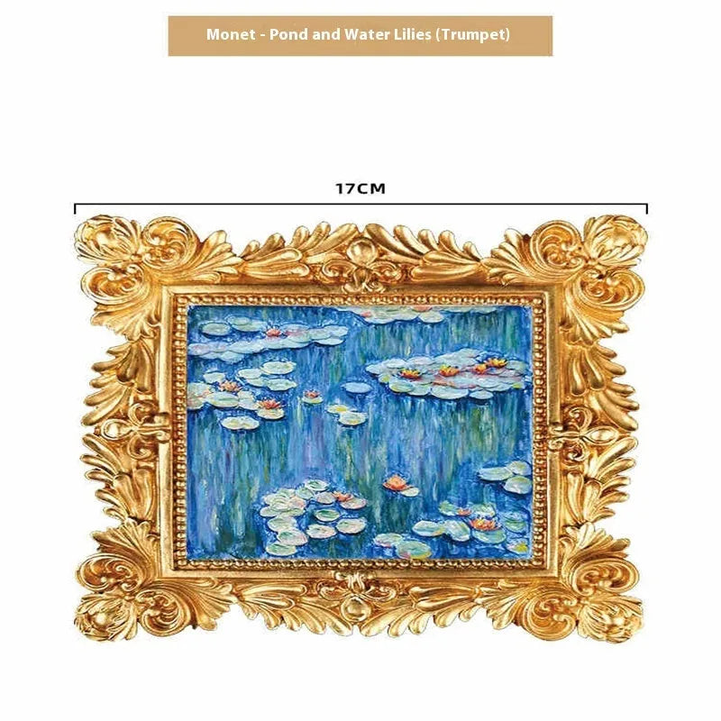 DIY oil painting kit showing Van Gogh's Starry Night reproduction on canvas with acrylic paints and wooden frame