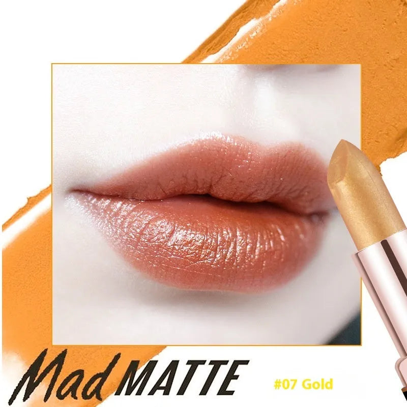 Fey Beauty non-stain matte lipstick in simple case, shades include cameo brown and milk tea colour.
