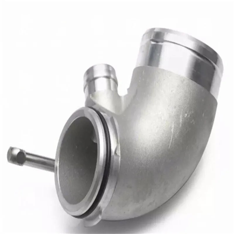 Aluminium alloy 90-degree turbine pipe elbow for automotive lateral engine turbo systems