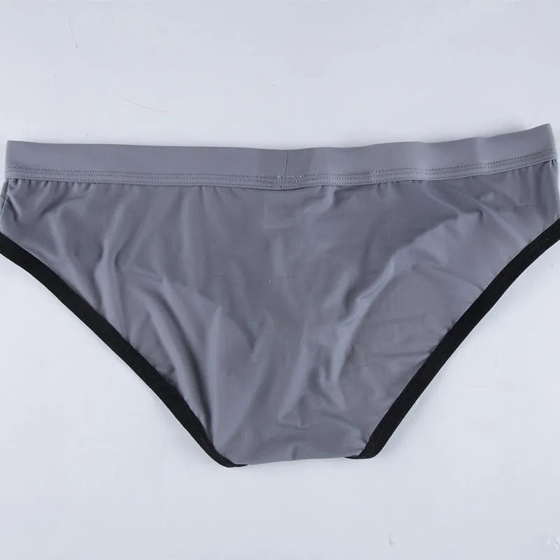 Men's ice silk bazooka briefs with bullet separation pouch in multiple colour options