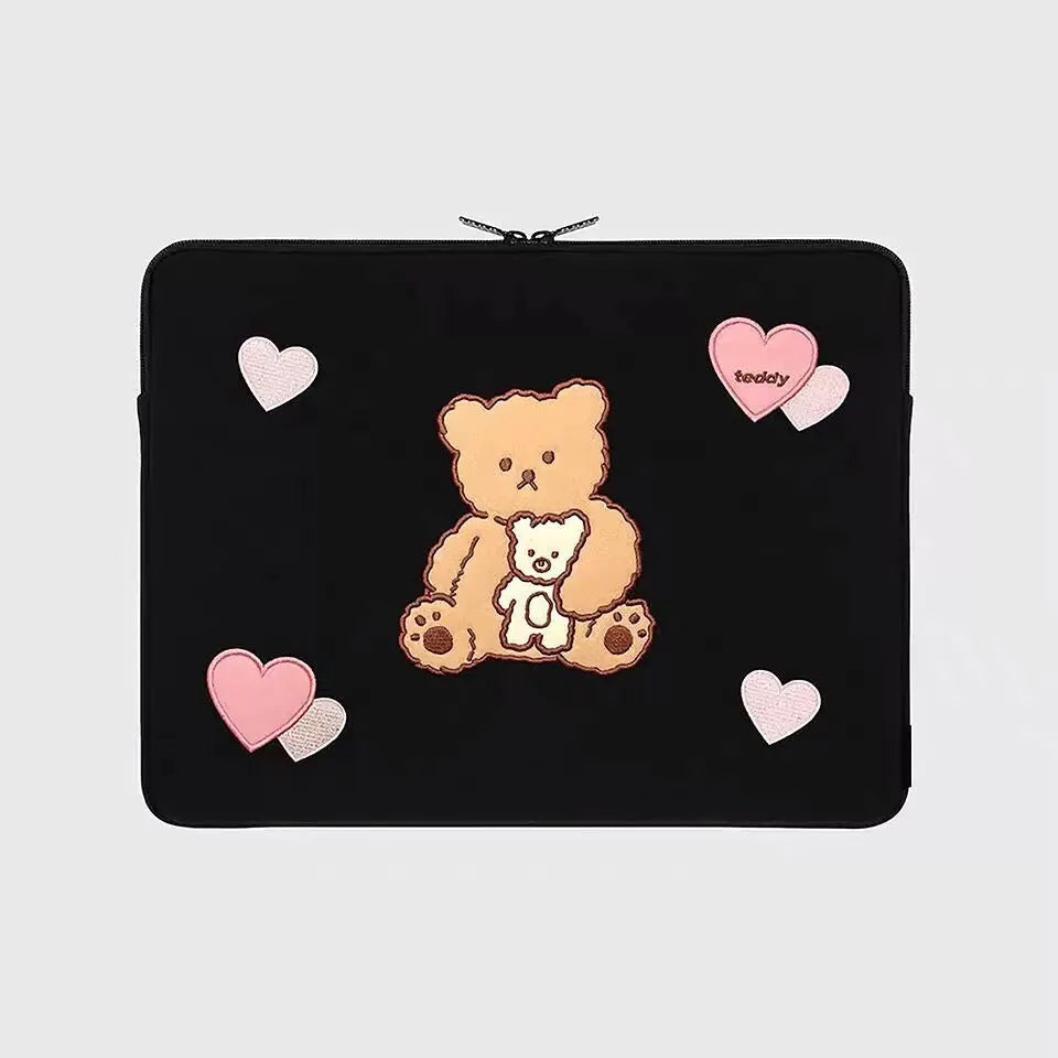 Embroidered animal design laptop sleeve bag for 13.6-inch to 15.6-inch computers