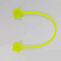 Star-shaped silicone cable winder with magnet for organising mobile phone and headphone wires.