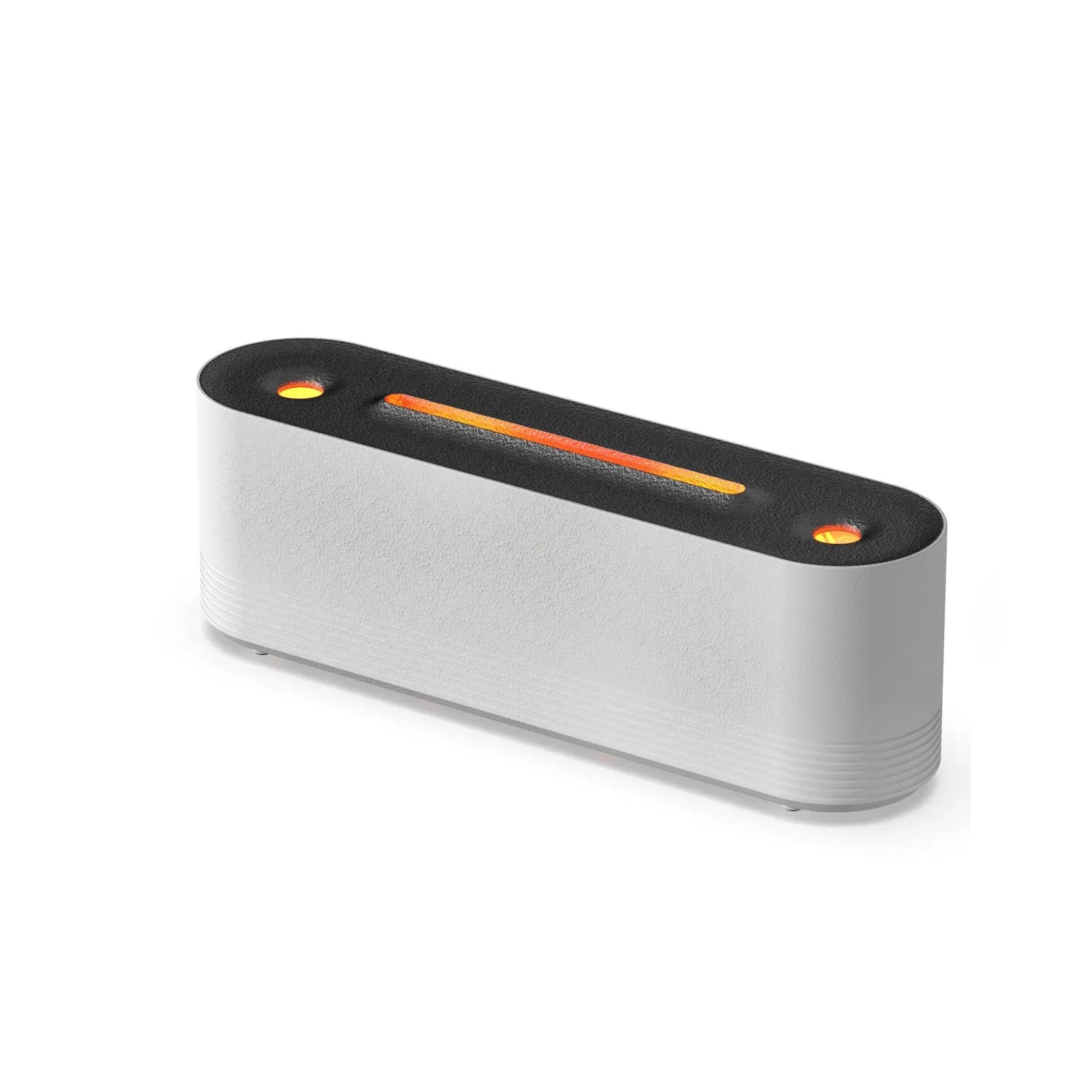 Black or white Flame Air ultrasonic humidifier and aroma diffuser with 7-colour LED lights on.