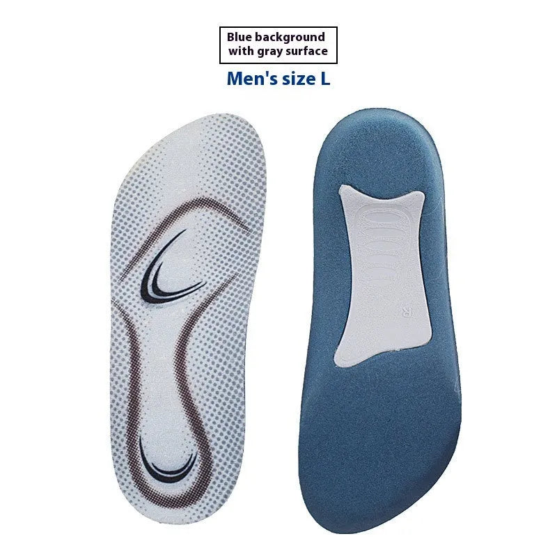 34 arch support plug-in flat foot orthopedic insole seven-point arch design blue background gray men or pink women
