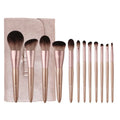 Girly heart pink 5-piece makeup brush set with eyeshadow brush and free storage bag
