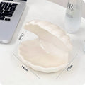 Yellow white porcelain decorative tray with optional small night light, pink or white shell.