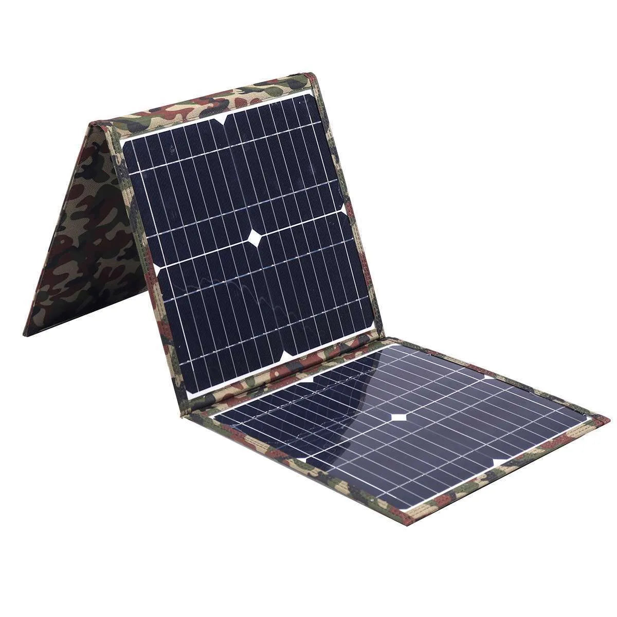 Black foldable 36W portable solar panel with monocrystalline cells for outdoor use