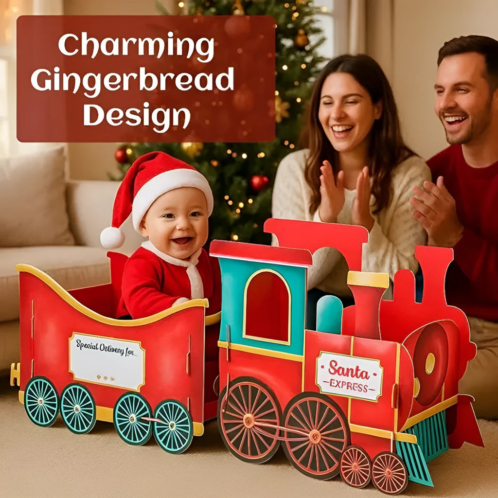 Plastic Santa Claus gift train Christmas decoration in American style for holiday home decor