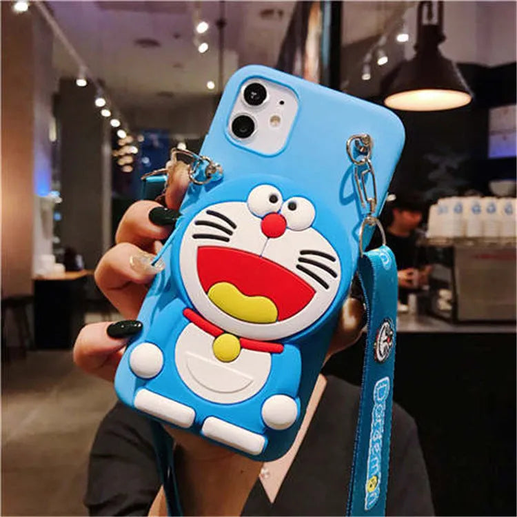 Cartoon camouflage patterned silicone wallet case for Huawei smartphone in various colours