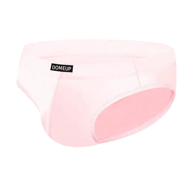Seamless men's briefs in solid colours with low waist hip lifting design