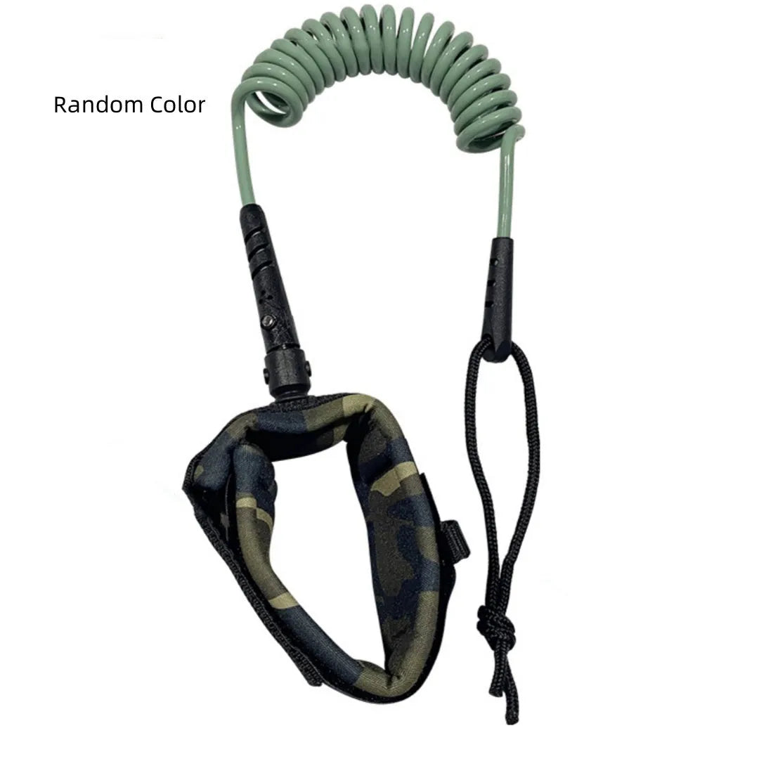 Surfboard hand holding rope with wrist loop and board attachment, high elasticity grey cord