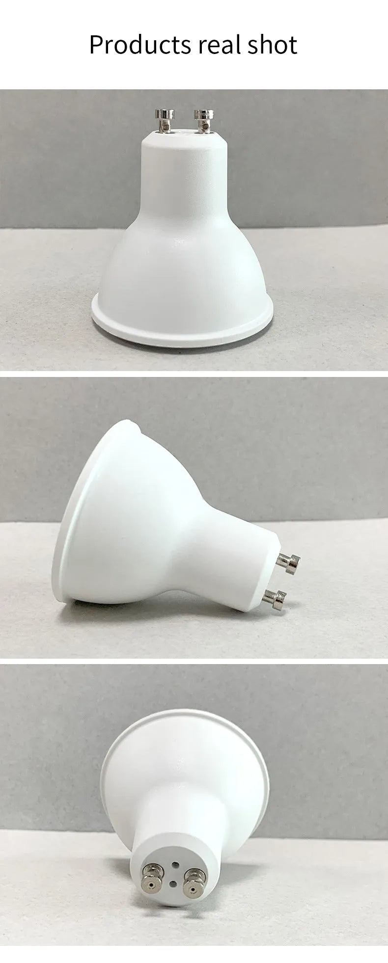 Small smart LED spotlight with GU10 base for voice-controlled RGBCCT lighting