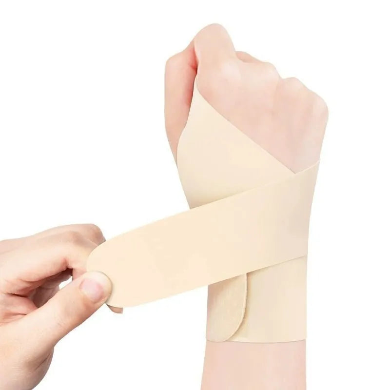 Adjustable breathable athletic wristguard in black or skin colour for badminton tennis volleyball support.