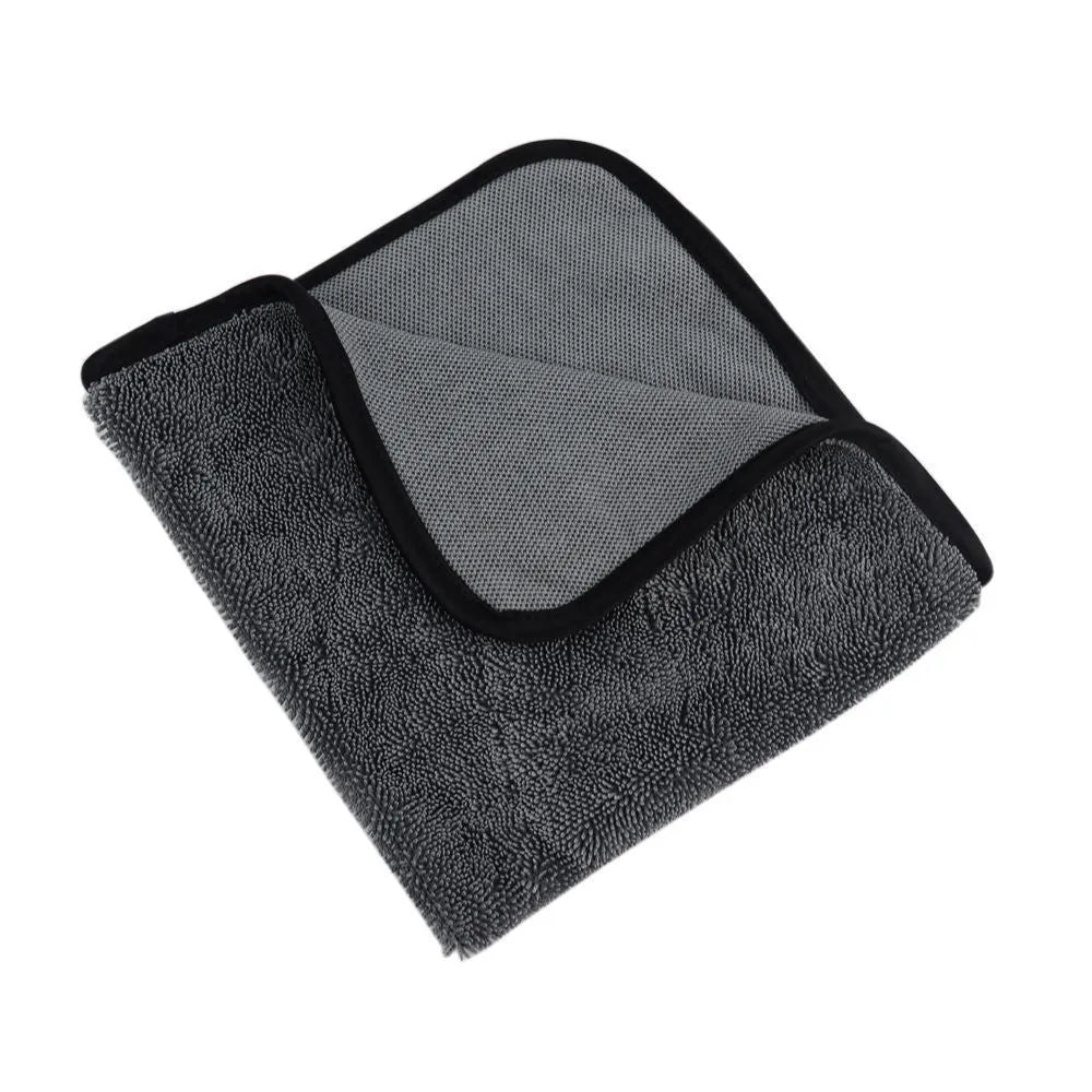 Grey 40x40cm square microfiber car wash and drying towel.