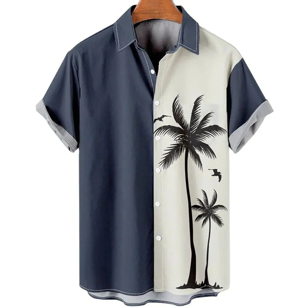 Men's slim fit short sleeve shirt with 3D printed floral pattern in various colours