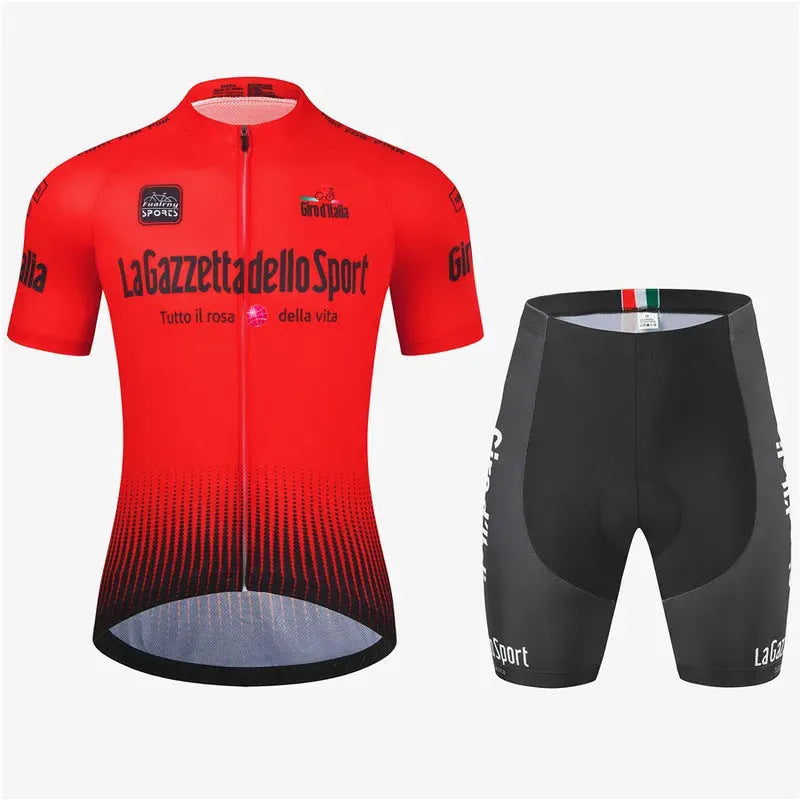 Road cycling short sleeve jersey suit in quick-dry polyester fabric
