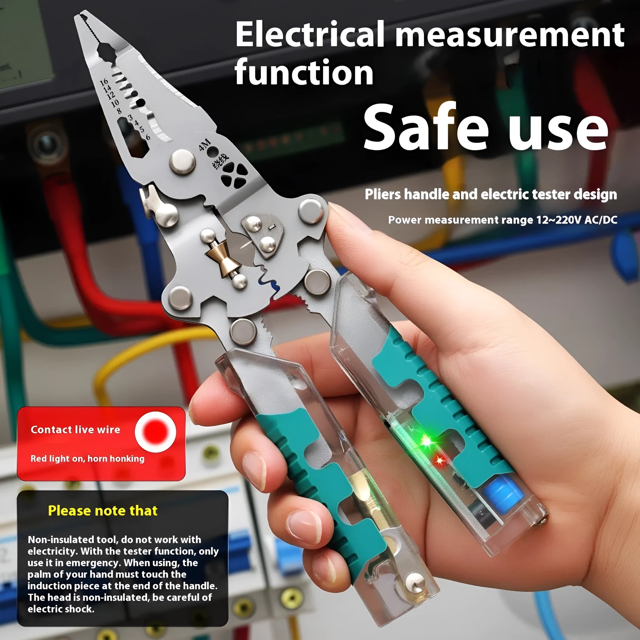 Electrician's pointed wire stripping pliers with rust prevention features showing two size options