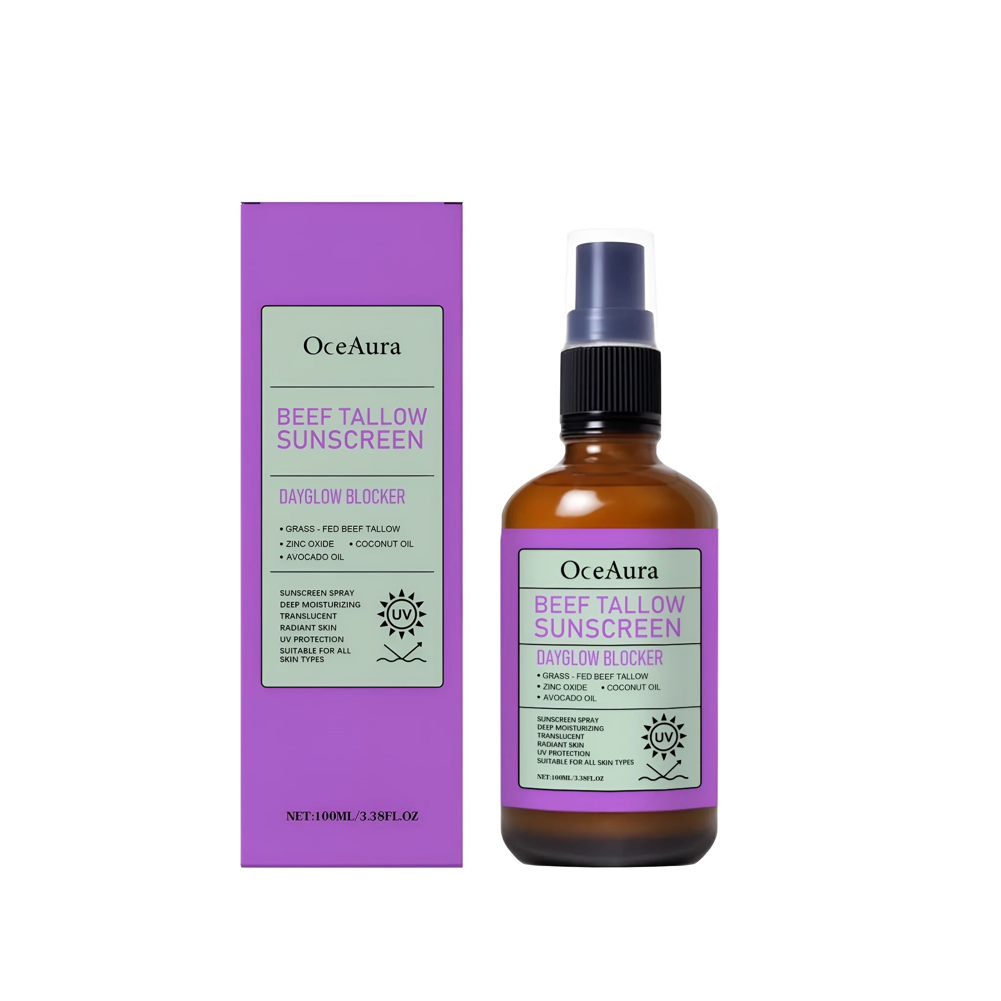 Coconut Oil Sunscreen Spray 100ml with mineral UV filters titanium dioxide and zinc oxide