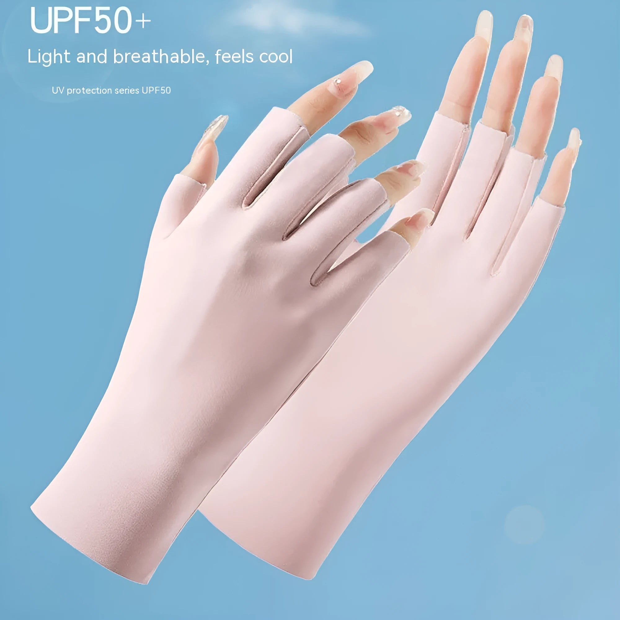 Women's thin ice silk summer gloves with UPF50 rating in various colour options