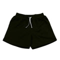 Men's solid colour mesh quick-drying shorts in black, shown flat.