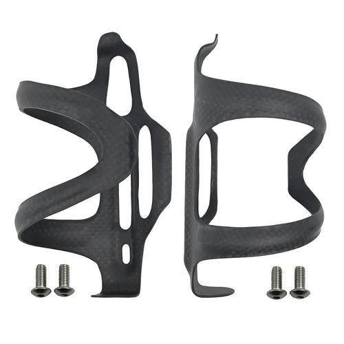 Black all-carbon fibre bicycle water bottle cage for road and mountain bikes