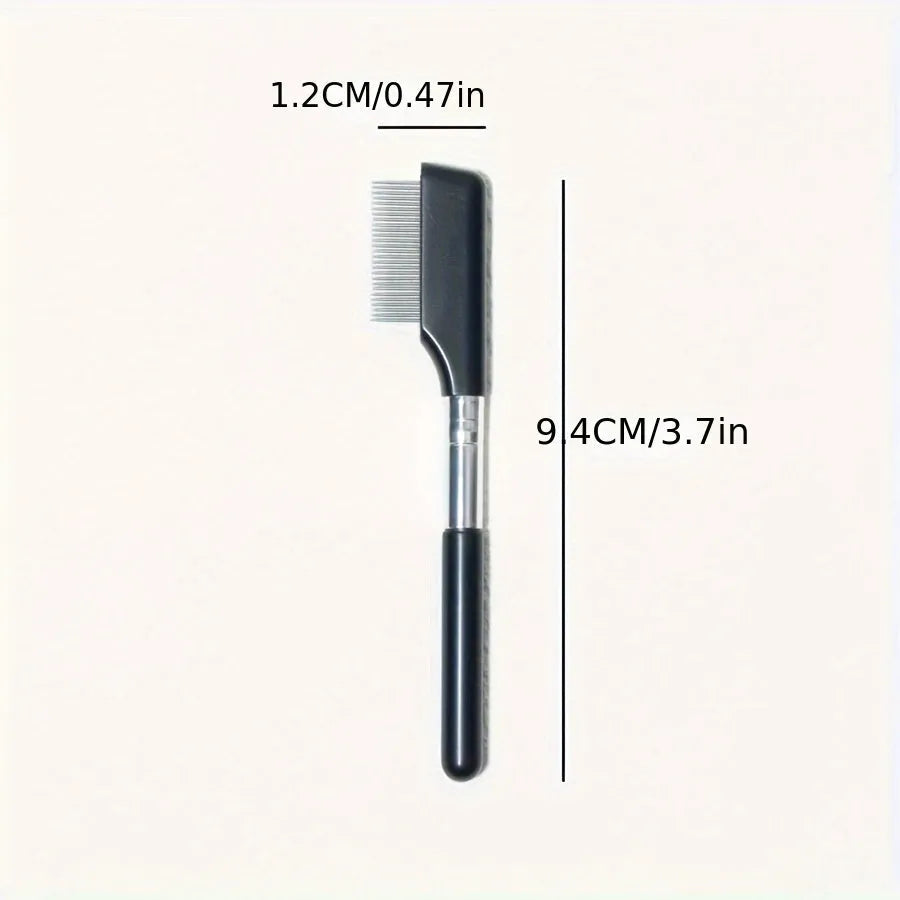 Black pet grooming brush with soft rubber bristles and stainless steel comb teeth for dogs and cats
