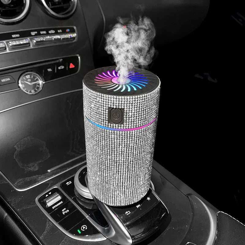 Car mounted air purification humidifier with USB cable in one of seven colour options
