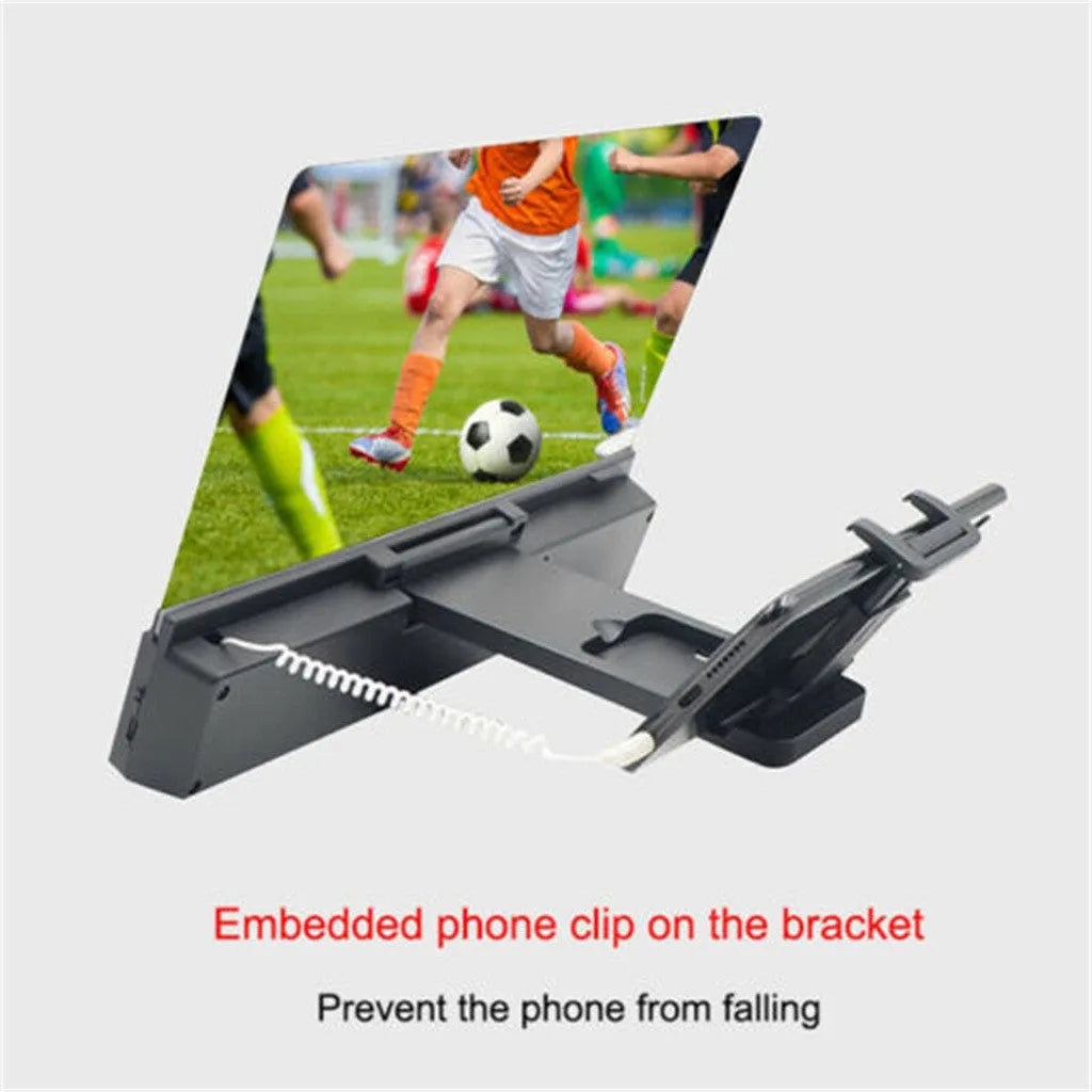 12-inch foldable mobile phone screen amplifier with gooseneck stand and speaker